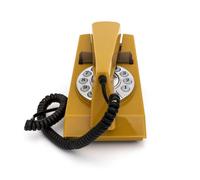 Téléphone vintage bouton poussoir - TRIM moutarde