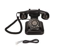 Téléphone vintage classique filaire de bureau, style rétro, à cadran rotatif, à sonnerie mécanique, avec réglage du volume et écouteur,