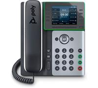 Poly Téléphone VoIP Edge E350 – 8 lignes, Bluetooth, Wi‑Fi, conférence à trois – Blanc/Bleu nuit