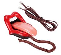 Téléphones fixes rouges à grande langue pour la maison, téléphone à bouche rouge filaire téléphone à lèvres sexy cadeau dessin animé en forme de véritable filaire pour la décoration de bureau à domici