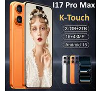 Téléphones mobiles K-Touch I17 Pro Max, Smartphone débloqué par empreinte digitale, Android 15, Téléphone portable 7,3 pouces, 16+48MP, 22GB+2TB, 7800mAh, 5G, Double carte, Double veille, Version Oran