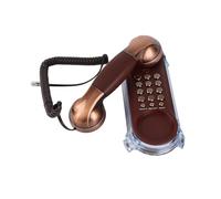 Téléphono rétro ancien monté sur le mur, téléphone avec câble vintage Tel§|Fono ancien avec rétro-éclairage bleu [cuivre rouge]
