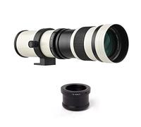 Telephoto zoom lentilles, HUIOP Caméra MF Objectif zoom super téléobjectif F/8.3-16 420-800 mm T2 Mount avec anneau adaptateur M4/3-mount Remplacement filetage 1/4 pour G9 GH5 II GX7 GX8 GX9 GX850 G9