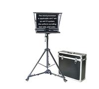 Téléprompteur pour ordinateur portable - Grand séparateur de faisceau en verre, kit portable avec étui de transport en aluminium pour discours vidéo, actualités, interview en direct