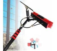 Teles Kit de nettoyage de vitres extensible avec brosse et rondelle de pulvérisation, idéal pour le nettoyage des panneaux solaires et des fenêtres, outil efficace et facile à utiliser