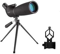 Télescope 25-75x70 HD avec trépied et Adaptateur de téléphone et étui de Transport Objectif de télescope FMC Oculaire coudé à 45 degrés pour l'observation des Oiseaux en Plein air