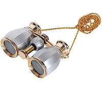 Télescope 4X30 Jumelles Portables compactes BAK4 Prisme Objectif FMC Design rétro Télescope à Cadre en métal avec chaîne Design élégant pour Femmes Filles Cadeau (Argent)