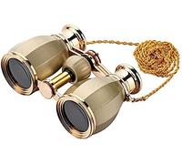 Télescope 4X30 Jumelles Portables compactes BAK4 Prisme Objectif FMC Design rétro Télescope à Cadre en métal avec chaîne Design élégant pour Femmes Filles Cadeau (Jaune)