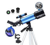 Telescope,70mm Aperture Refractor Telescopes,400mm Mount Adjustable Telescope for Adults Astronomy Beginners Rotation of 360° Degrees Portable Travel Telescopes-Blue WOWCSXWC