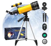 Télescope 70MM, Ouverture 400MM (20X-200X), Télescope Astronomique Réfracteur, FMC Haute Transmission, Trépied, Adaptateur Téléphone, Télécommande, Cadeaux d'astronomie pour Enfants Adultes Débutants