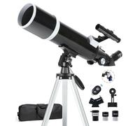 Télescope 80 mm Ouverture 600 mm avec optique entièrement multicouche - Outil d'astronomie de qualité professionnelle pour débutants, comprend un contrôle sans fil, un adaptateur de téléphone, un