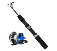 Télescope à canne - Riz de poisson d'eau douce | Teleskopfischeise et rouleau | Postes de référables avec rouleau, fibre de carbone, poisson, talon portable avec poignée ergonomique pour E