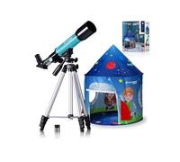 Télescope à Lentille BRESSER JUNIOR 50/360 avec tente (bleu)