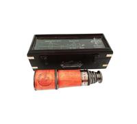 Télescope antique en laiton de 35,6 cm avec empreintes gravées - Collection pirate avec boîte en bois - Lunette de pirate en laiton antique (noir antique avec cuir orange)