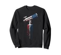 Télescope Astronome Astronome Observation des étoiles Drapeau Américain USA Sweatshirt