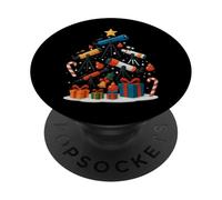 Télescope Astronome Système Solaire Sapin de Noël PopSockets PopGrip Adhésif