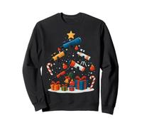 Télescope Astronome Système Solaire Sapin de Noël Sweatshirt