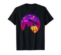 Télescope Astronomie Rétro Synthwave Coucher de Soleil Espace T-Shirt