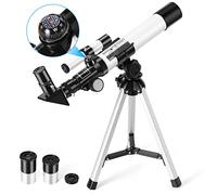 Télescope Astronomique, 40/400mm Réfracteurs Télescope avec Trépied en Alliage D'aluminium, Oculaire et Miroir dressable, pour Amateurs et Enfants Observer Astronomique