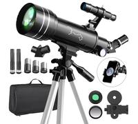 Télescope Astronomique 400mm/70mm Télescopes Debutant pour Adultes Enfants, 200X HD Lunette Astronomique Portable avec 3 Oculaire, Support de Téléphone, Filtre Lunaire, Télécommande, Sac de Rangement
