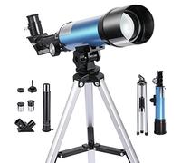Télescope Astronomique, 50/360mm Réfracteurs Télescope avec Trépied en Alliage d'aluminium, Oculaire et Miroir dressable pour Enfants et Amateurs Observer astronomique