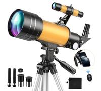 Télescope Astronomique 70/300mm, Lunette HD Astronomique Réfracteur avec Trépied Professionnel et Adaptateur de Téléphone, Télescope pour Enfants Débutants et Amateurs, Observer la Lune 15-150X