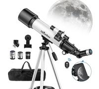 Télescope Astronomique,70mm Ouverture 600mm - Grossissement 24-180X, Télescope Réfracteur Haute Puissance à Revêtement Multiple avec Trépied et Sac de Transpor