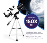 Telescope astronomique enfant adulte,Telescope 300X70 monoculaire professionnel 30070 + Support de téléphone portable15X-150X