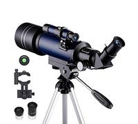 Télescope astronomique monoculaire Portable télescope réfracteur 70 mm Observation de la Lune pour Enfants Adultes débutants en Astronomie Objectif 16X 67X avec Lunette de Recherche