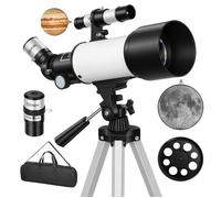 Télescope astronomique - Outsunny - 70mm - 40X/16X - trépied réglable sac de transport - adultes et débutants - 80x80x135cm - blanc