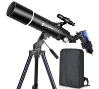 Télescope astronomique pour Adultes, télescope réfractif de 600mm d'ouverture de 80mm pour Enfants et débutants, télescope de Voyage Portable Compact avec Sac à Dos