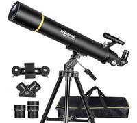 Télescope astronomique pour Adultes, télescope réfractif Professionnel de Calibre 80mm 900mm pour Enfants et débutants, télescope de Voyage Compact et Portable avec Sac de Transport
