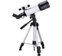 Télescope astronomique, pour Enfants débutants, Adultes, télescopes astronomiques réfracteurs monoculaires de 70 mm, avec trépied réglable en Hauteur, Support de téléphone, Blanc (Blanc A)