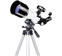 Télescope astronomique, télescope Professionnel d'observation des étoiles 100x pour débutants, télescopes réfracteurs astronomiques pour Adultes de 70 mm, avec trépied réglable en Hauteur, Blanc