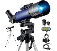 Telescope Astronomy 70/400 Telescope Telescope for Kids Beginner Amateur Astronomers with Smartphone Adapter Tripod Bag Barlow and Moon Filter Telescopes,Birtay Gift,Boy Gift WOWCSXWC