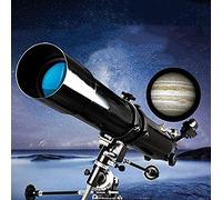 Télescope avec Prisme érigé à 90°, télescope pour débutants, Portable de Calibre 80 mm, Longueur focale de 900 mm, télescope réfracteur avec trépied et Sac de Transport (Couleur : Paquet 4)