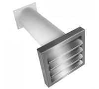 Télescope Boîtier Mural Aspirateur Ø 150mm Cuisine Grille Extérieure Inox 528417