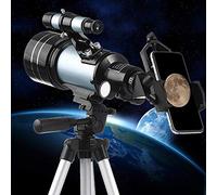 Télescope Cadeau pour Adultes et Enfants pour l'astronomie, télescope réfracteur de 70 mm avec trépied et Lunette de Recherche, avec Adaptateur pour Smartphone et Filtre Lunaire Warm as Ever