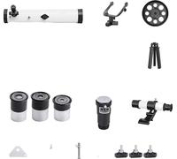 Télescope d'astronomie à réflecteur, grossissement 210x, diamètre de l'objectif 76 mm, accessoires standard