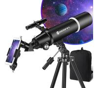 Télescope d'astronomie pour Adultes, Ouverture 80 mm, Ouverture 600 mm, télescope de Voyage Portable pour débutants et Enfants avec trépied Adaptateur de téléphone Sac à Dos