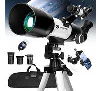 Télescope d'astronomie pour enfants et adultes - Ouverture de 70 mm - 400 mm AZ Télescope astronomique puissant pour débutants pour l'observation des étoiles Télescope de voyage avec adaptateur pour
