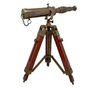 Télescope de Collection en Laiton Antique avec trépied en Bois Vintage Marine Ship Master Bureau Spyglass Télescope avec trépied décoratif