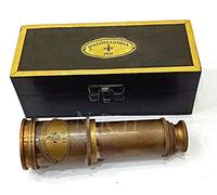 Télescope de pirate en laiton antique avec boîte