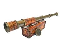 Télescope de Pirate Nautique portatif en Laiton avec boîte/étui, décoration d'intérieur, Capitaine de Pirate, Bateau, Jouet Cadeau (40,6 cm, Dollond)