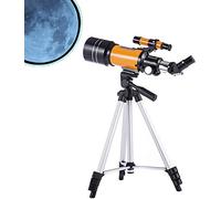 Télescope de Voyage Portable, télescope réfracteur astronomique à Ouverture de 70 mm et 300 mm avec trépied réglable, Bon Partenaire pour Observer la Lune et la planète (Orange)