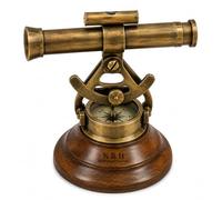 Télescope décoratif Alidade en laiton de 10,2 cm avec base boussole d'arpentage théodolite marine décoration de table de maison/bureau antique télescope de transit instrument boussole