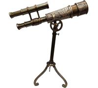 Télescope décoratif vintage en laiton antique avec trépied en laiton