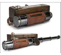 Télescope en laiton à thème antique dans un étui en cuir, Ealing 1915, Londres, objectif zoom 20x pour observation des oiseaux, spectateurs sportifs, cadeaux pour homme ou femme - Longueur 61 cm