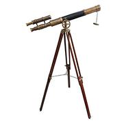 Télescope en Laiton Antique à Double tonneau avec trépied en Bois