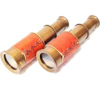 Télescope en laiton de style vintage avec revêtement en cuir, fabriqué à la main, lot de 2